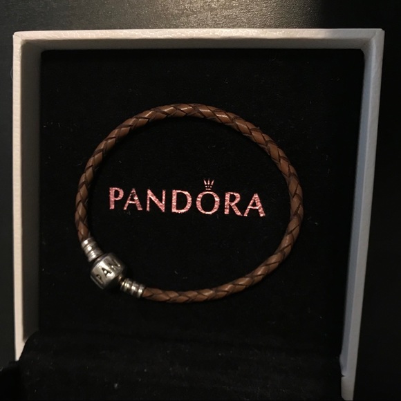 Pandora Jewelry - Brown Leather Pandora Clasp Bracelet Pandora Jewelry - Brown Leather Pandora Clasp Bracelet